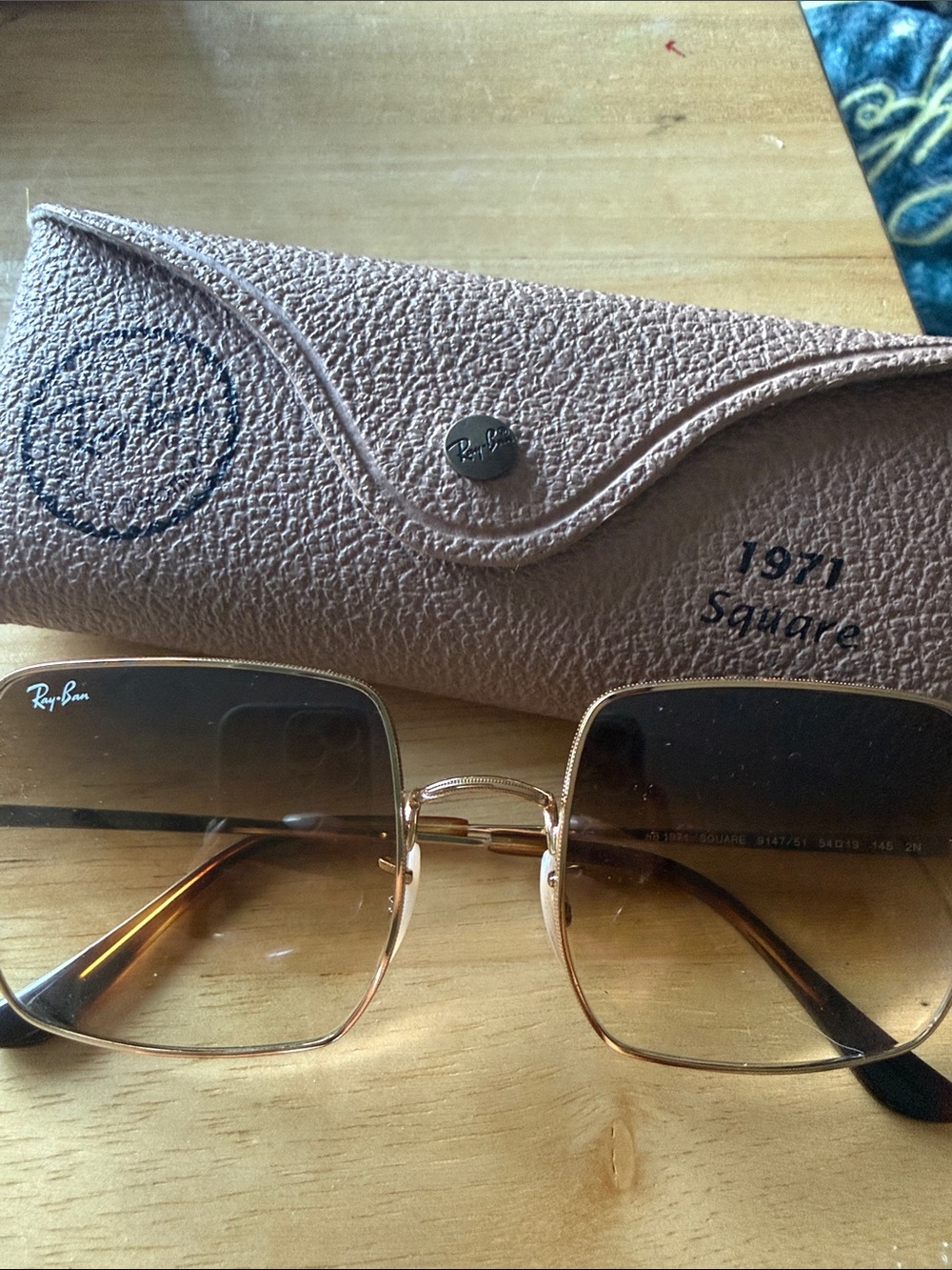 Ray-Ban Gold Frame Sunglasses with Brown Gradient Lenses